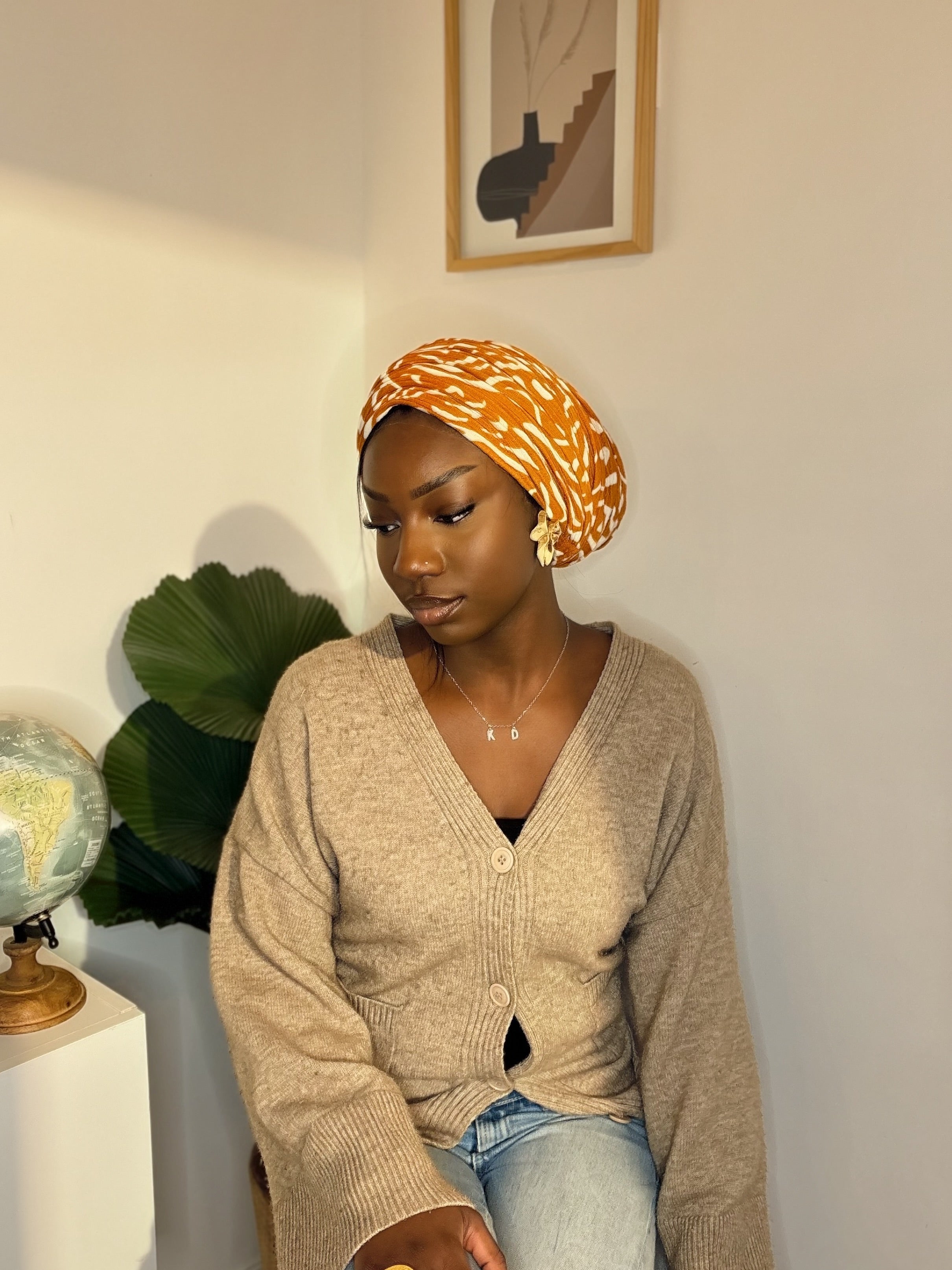 Turban Linguere - Motifs Orange