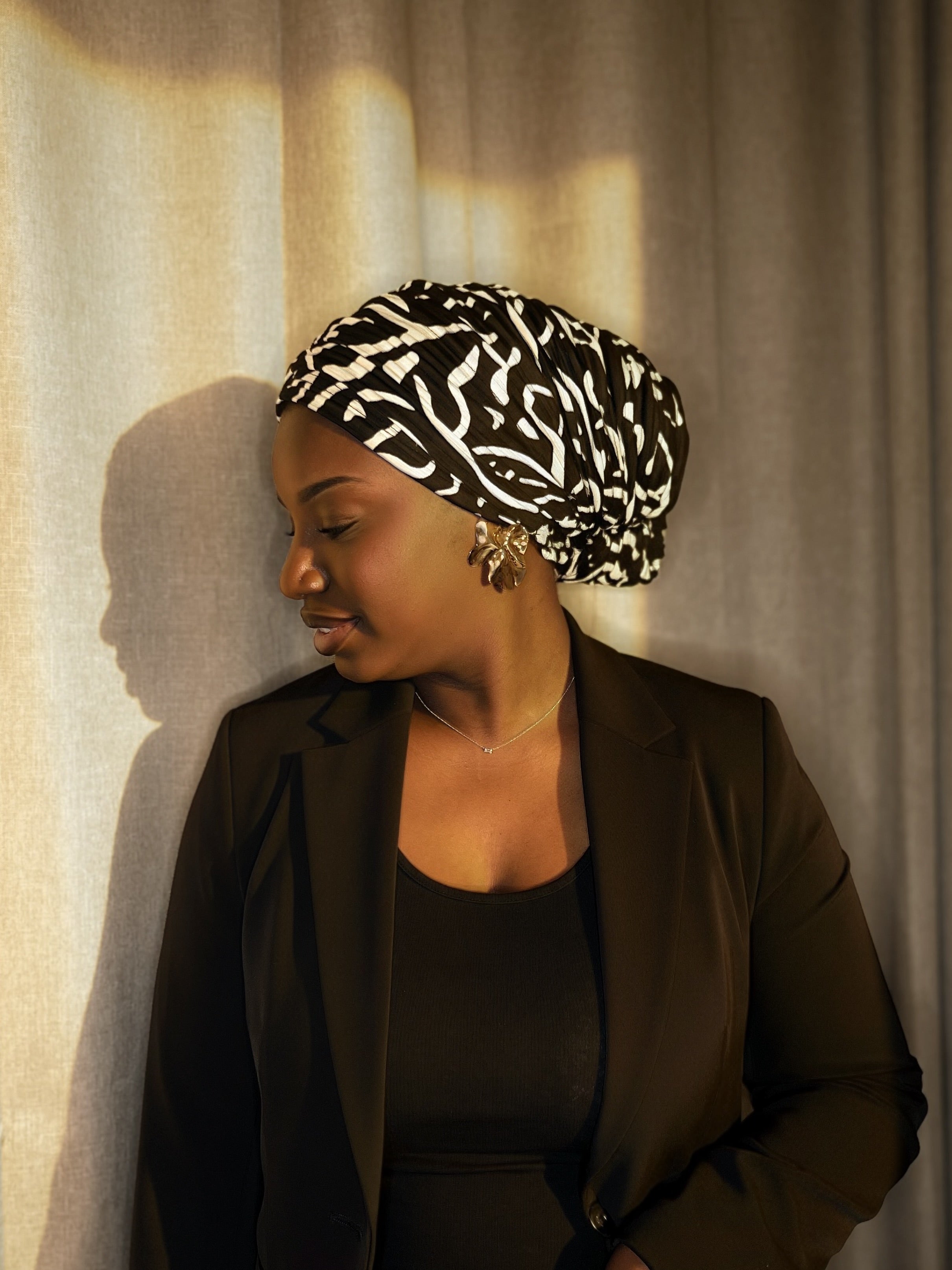 Turban Linguere - Motifs Noir