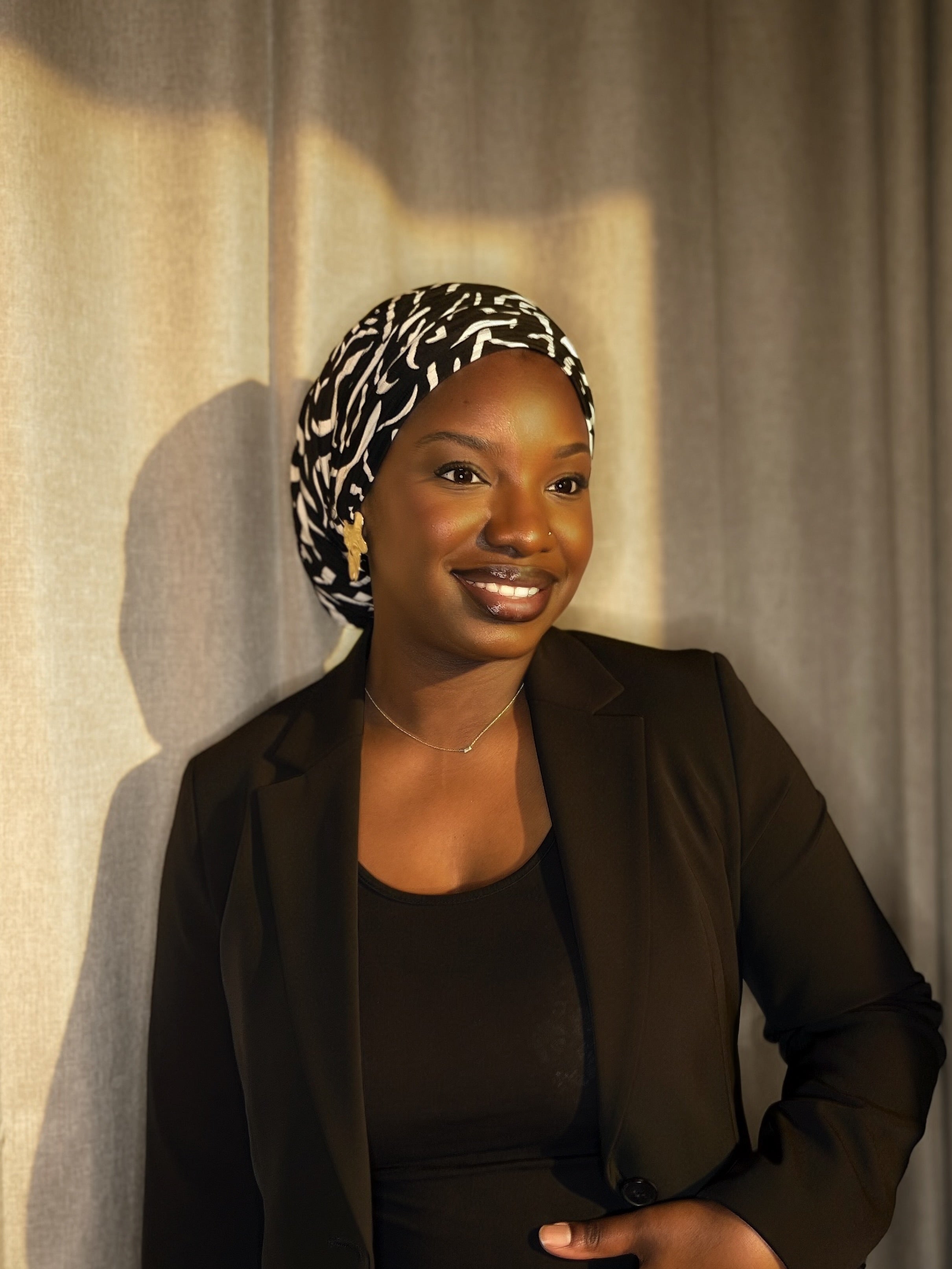 Turban Linguere - Motifs Noir