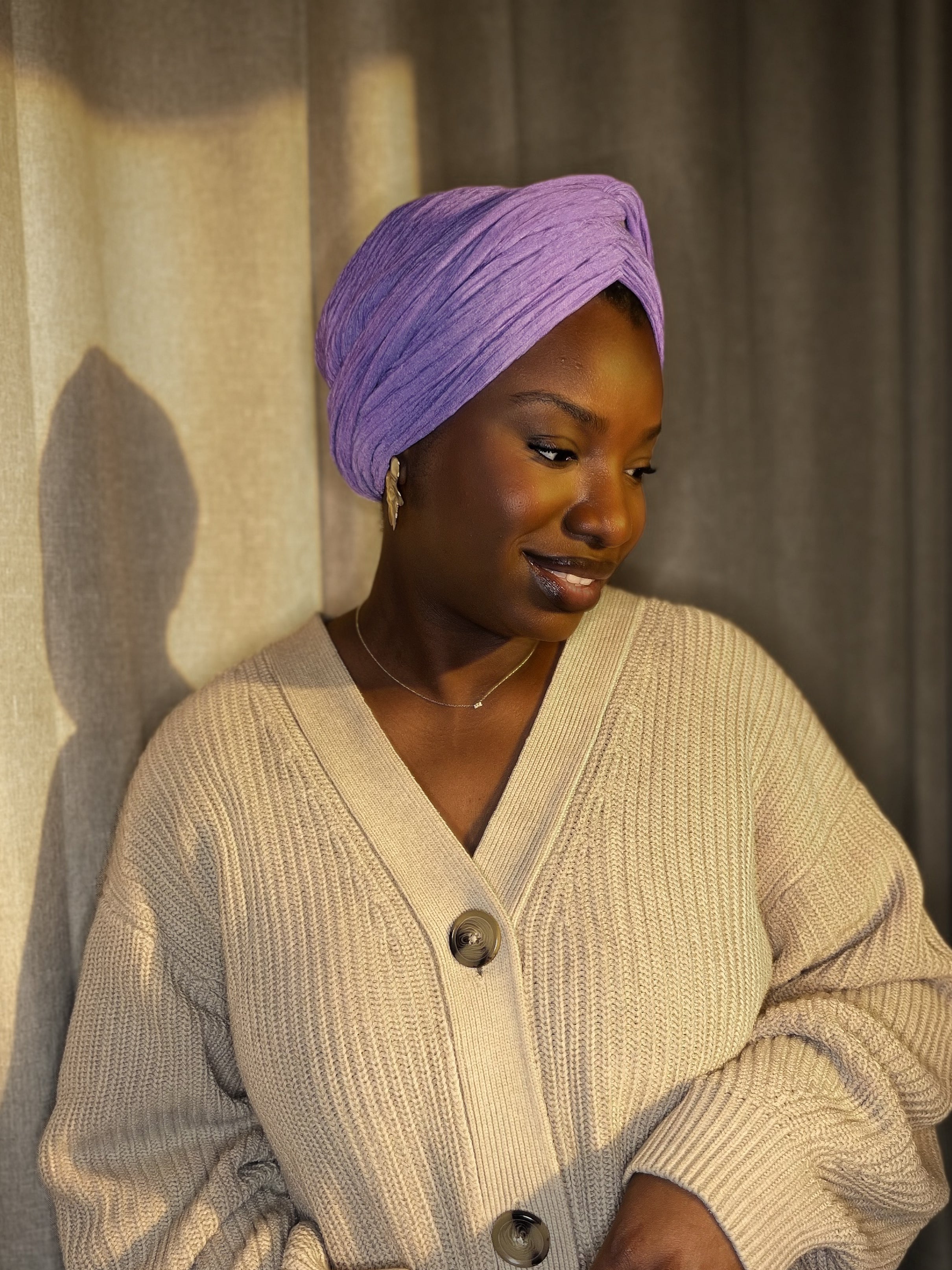 Turban Orani Lilas (2 en 1)