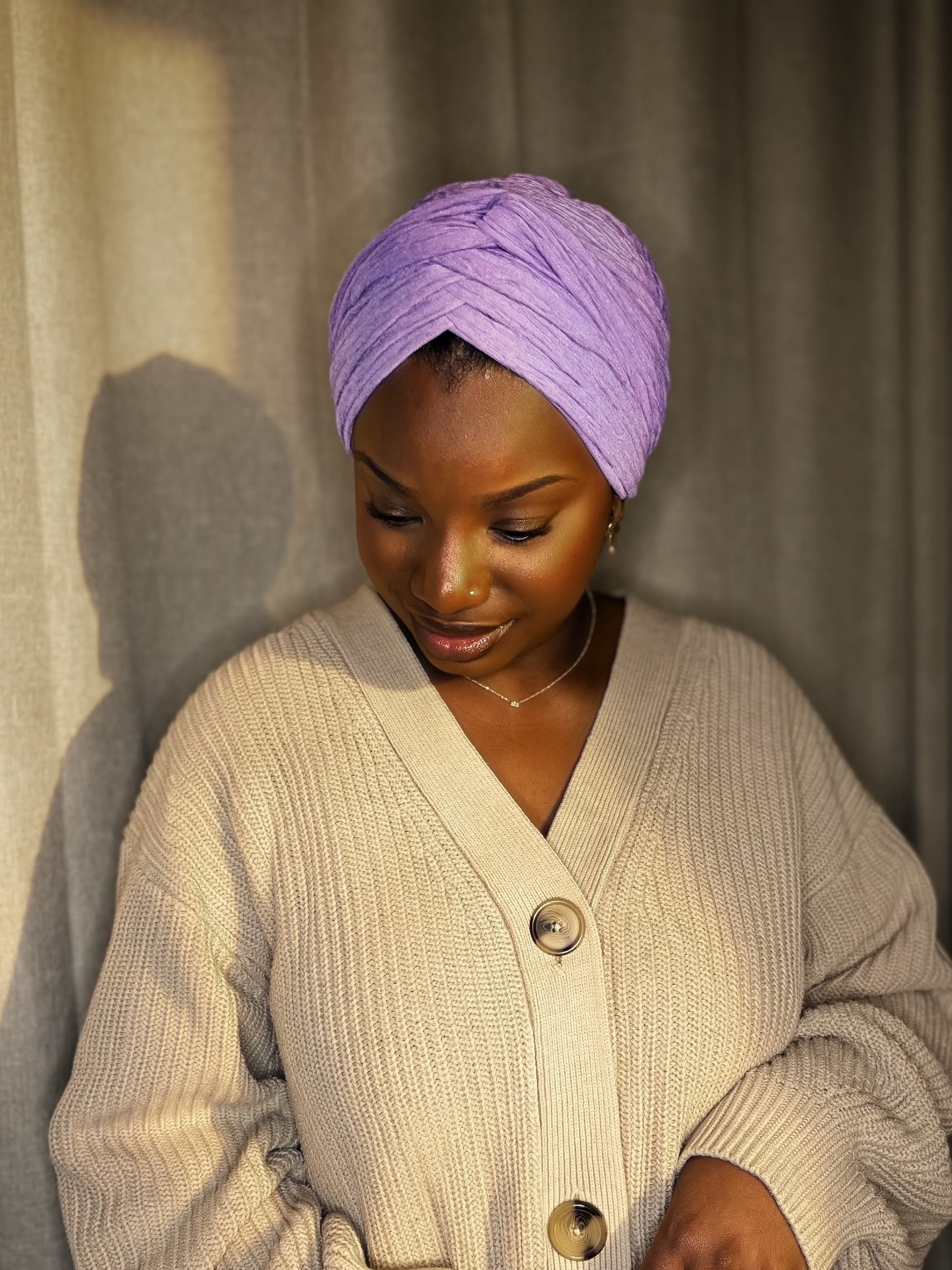 Turban Orani Lilas (2 en 1)