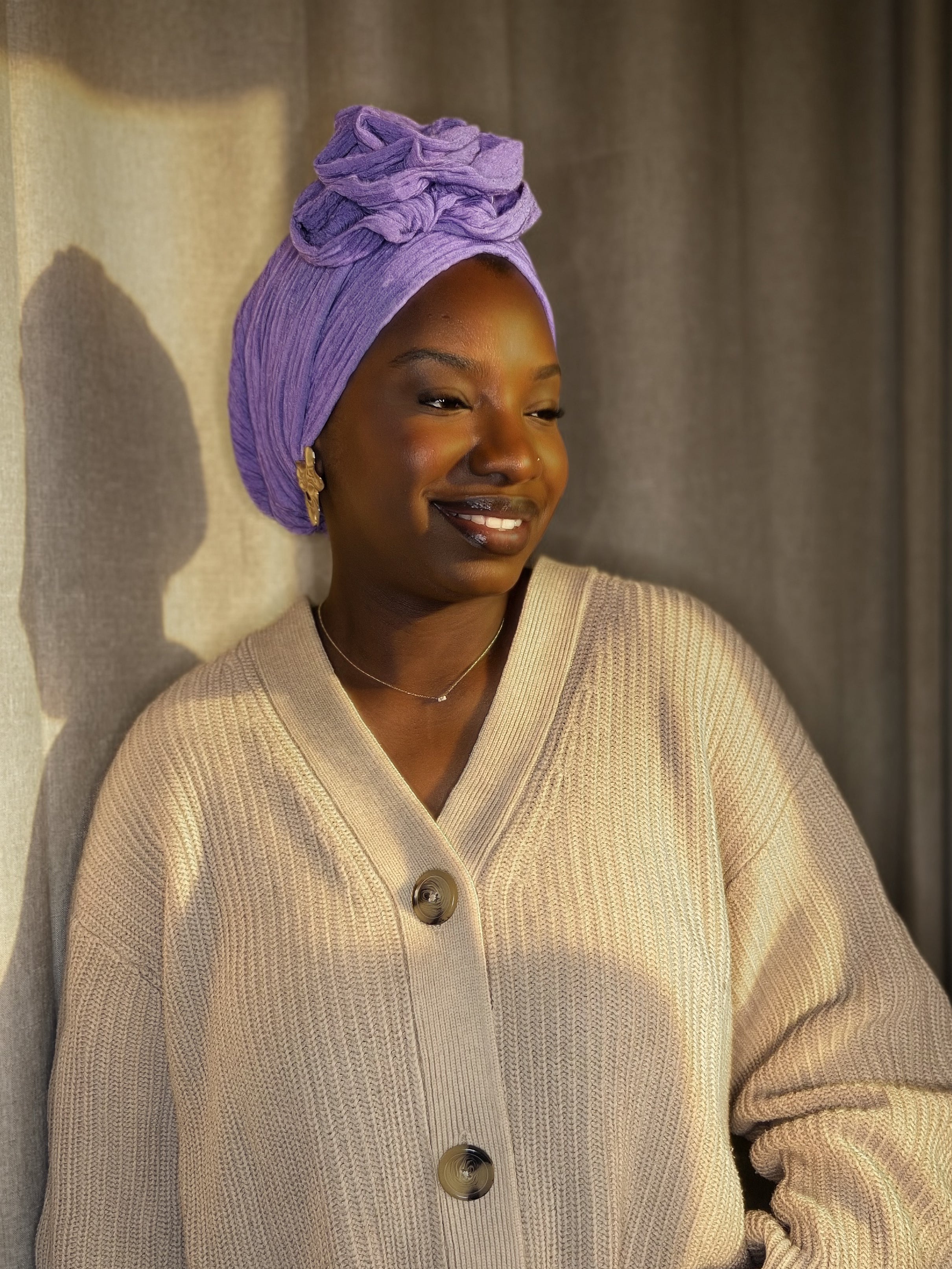 Turban Debbo Lilas (2 en 1)