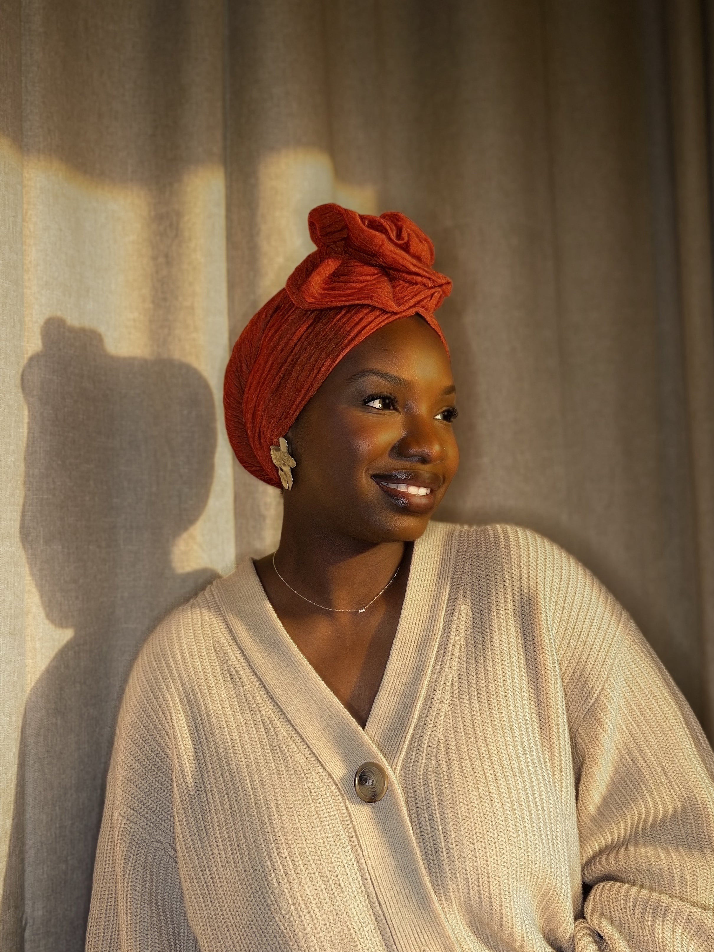 Turban Debbo Rouge Brique (2 en 1)