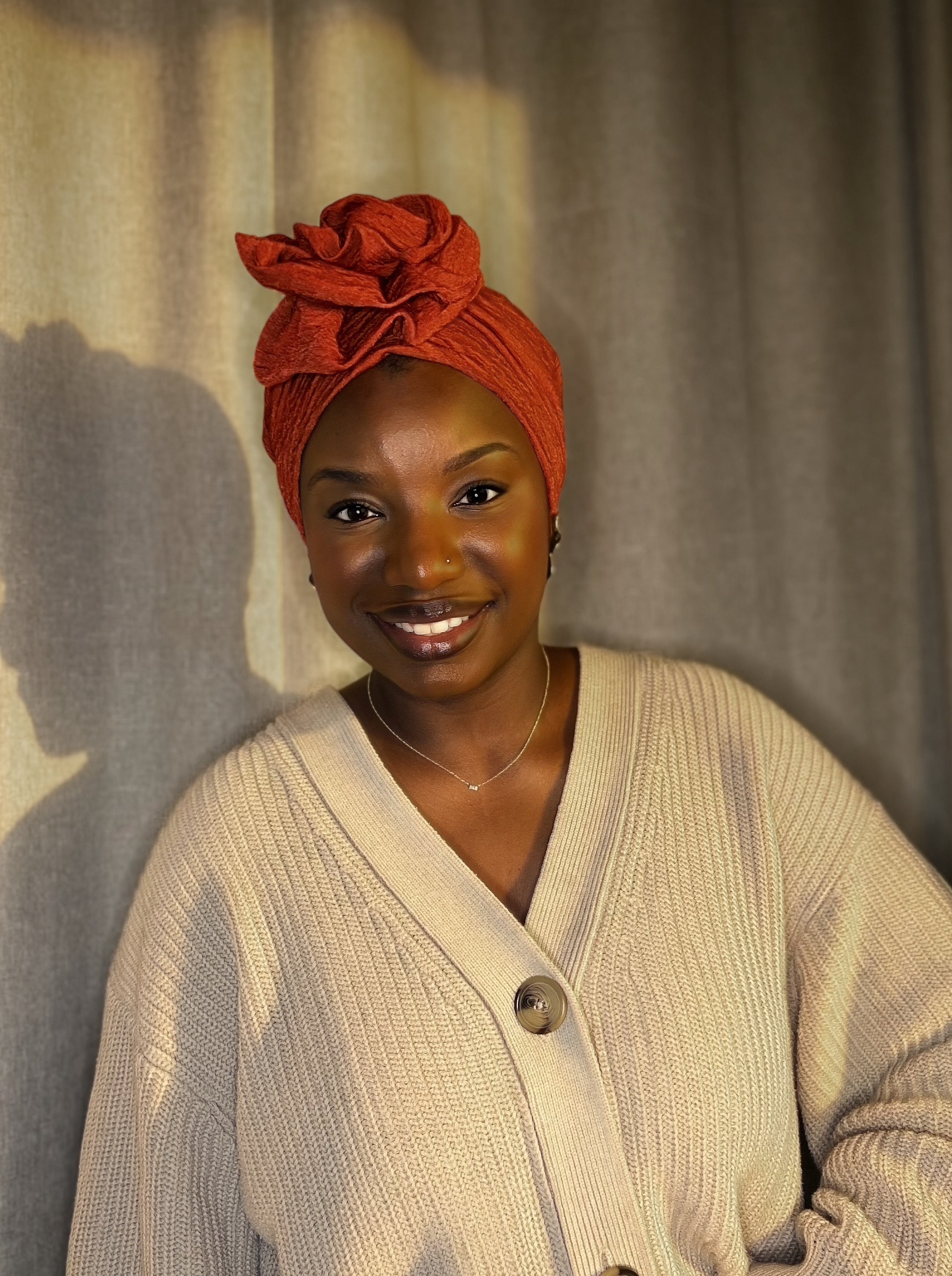 Turban Debbo Rouge Brique (2 en 1)