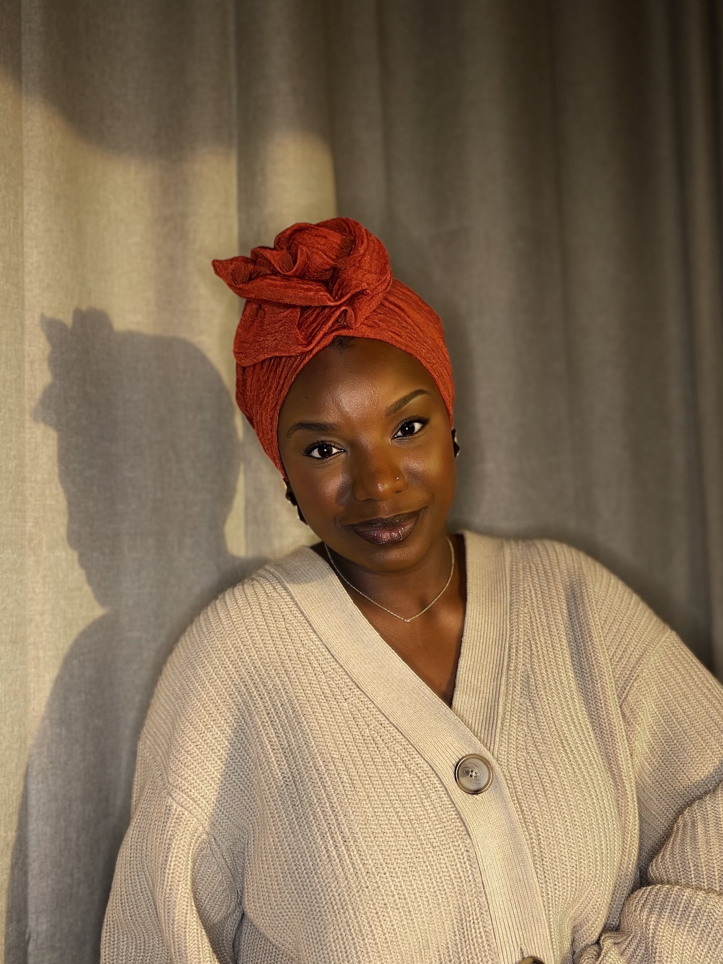 Turban Debbo Rouge Brique (2 en 1)