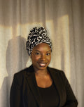 Turban Debbo à motifs Noir (2 en 1)