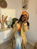 Turban Debbo à motifs Orange (2 en 1)