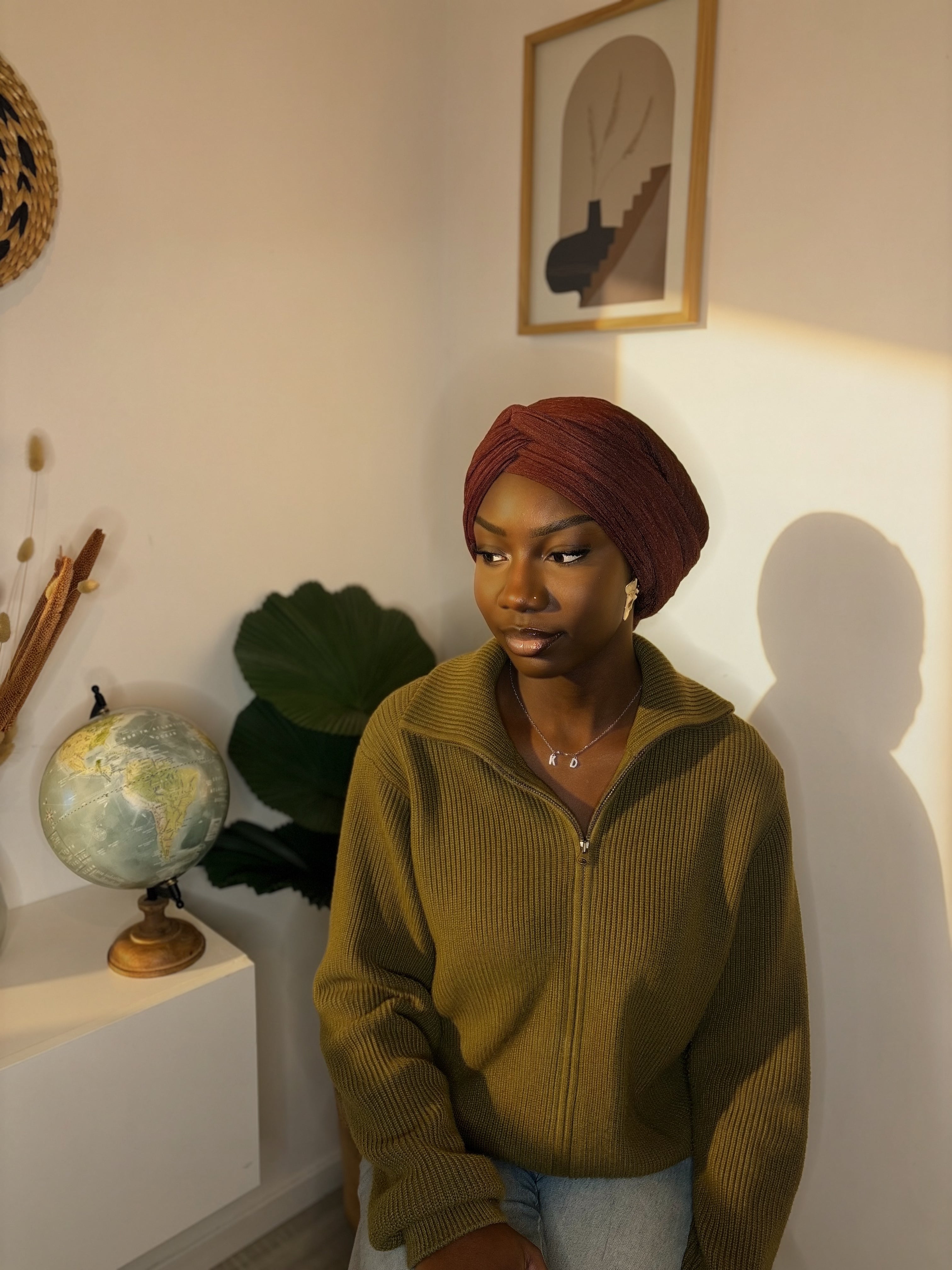 Turban Orani Marron (2 en 1)