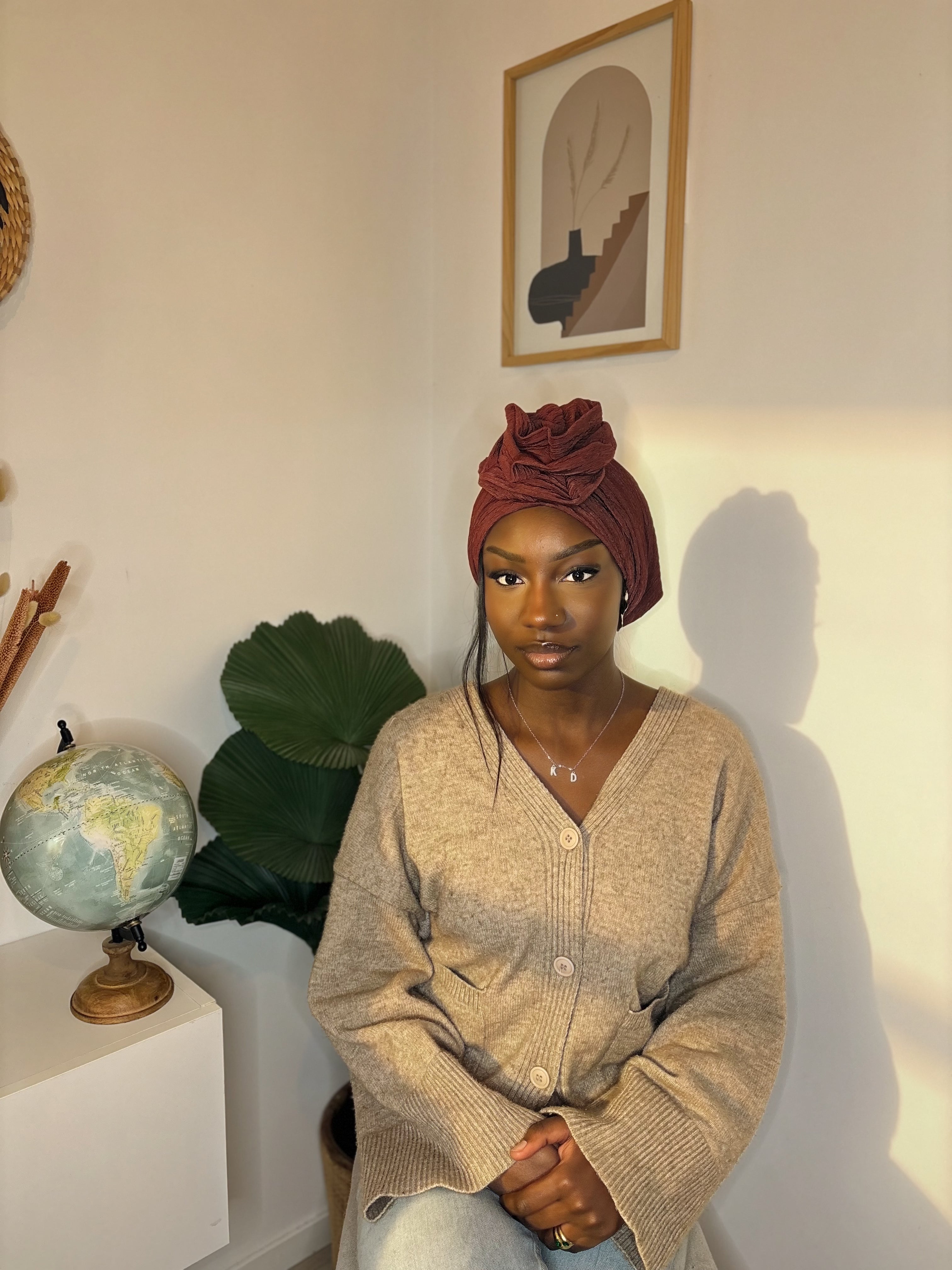 Turban Debbo Marron (2 en 1)