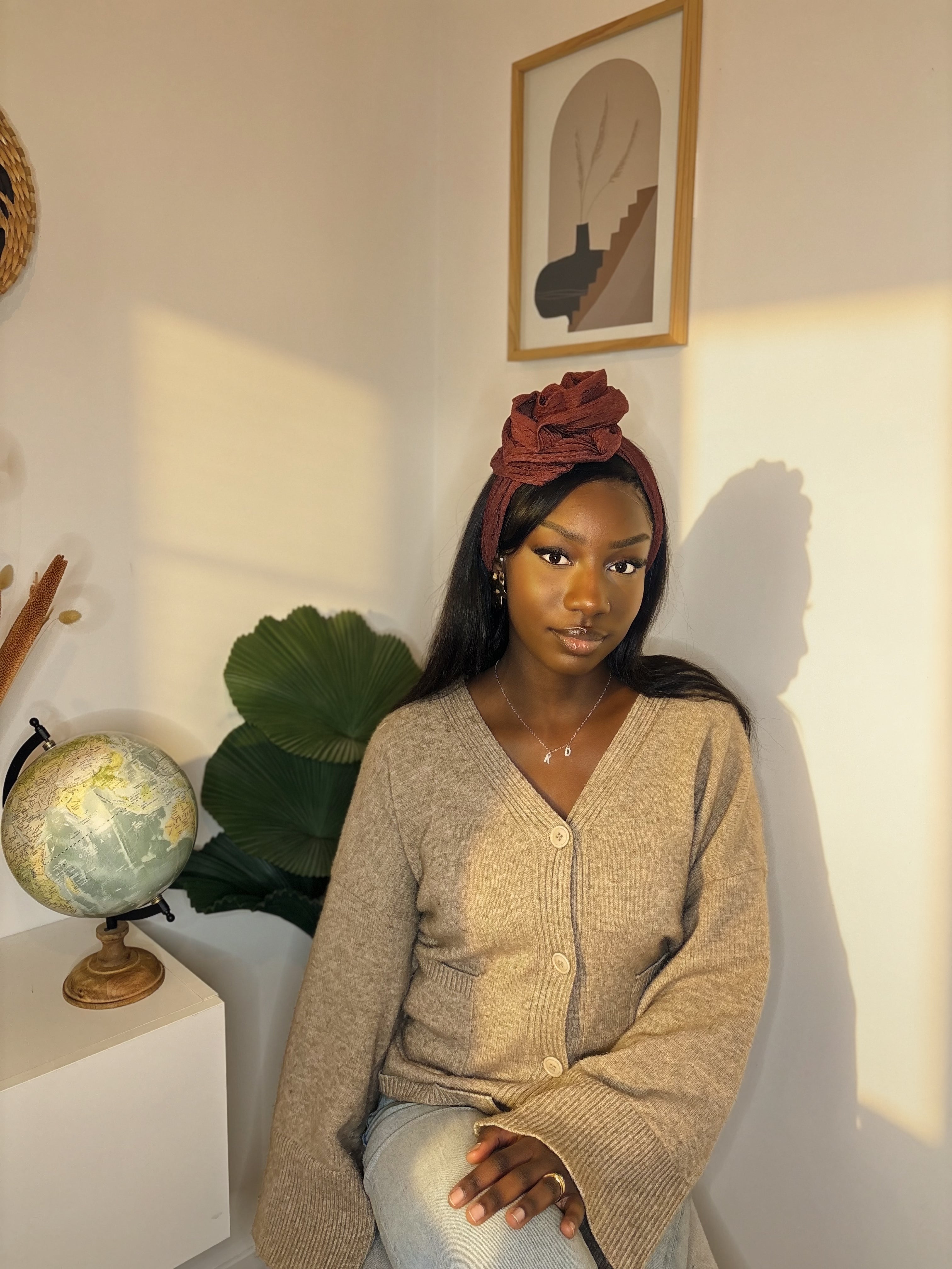 Turban Debbo Marron (2 en 1)