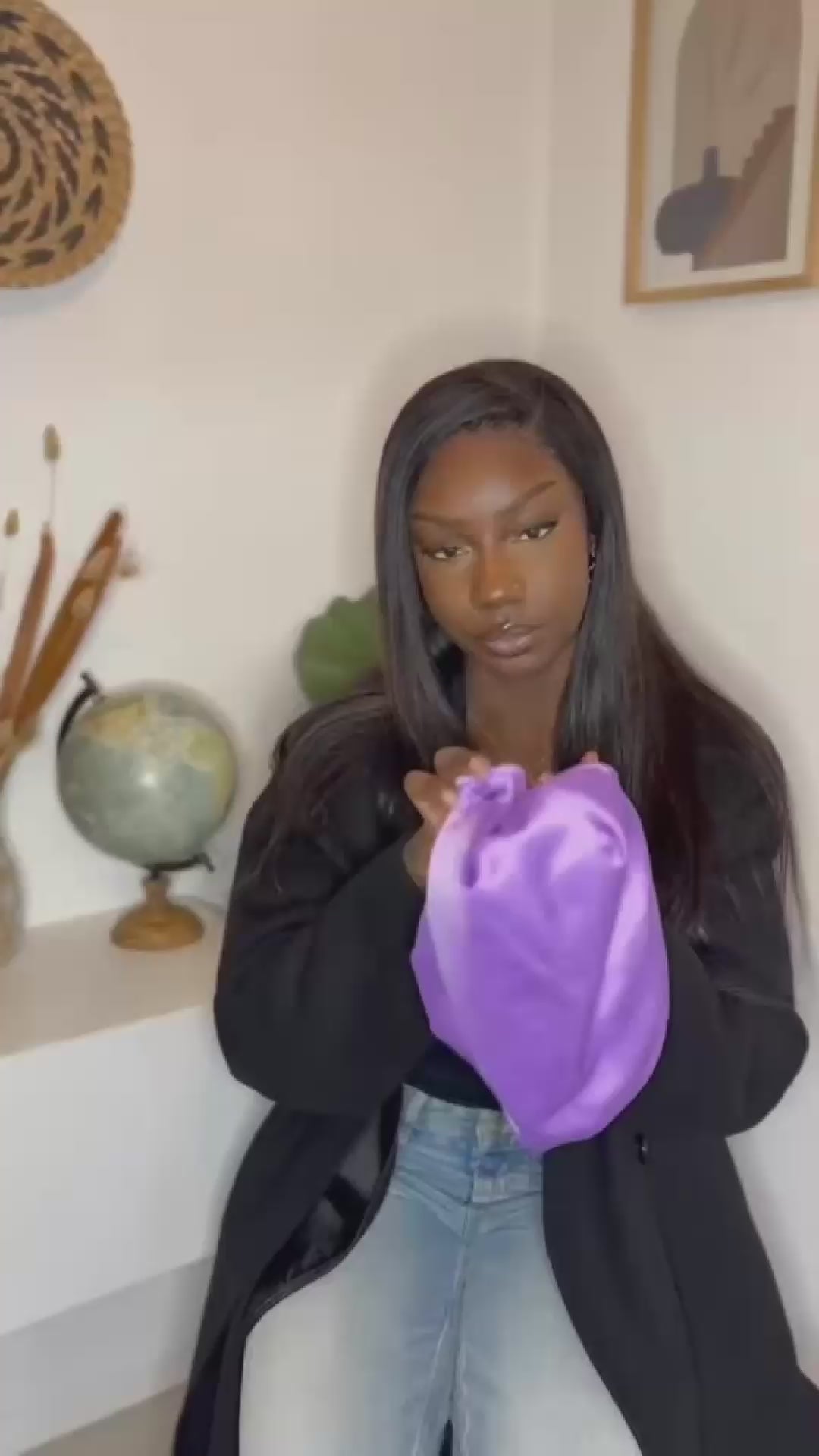 Turban Orani Motifs Noir (2 en 1)